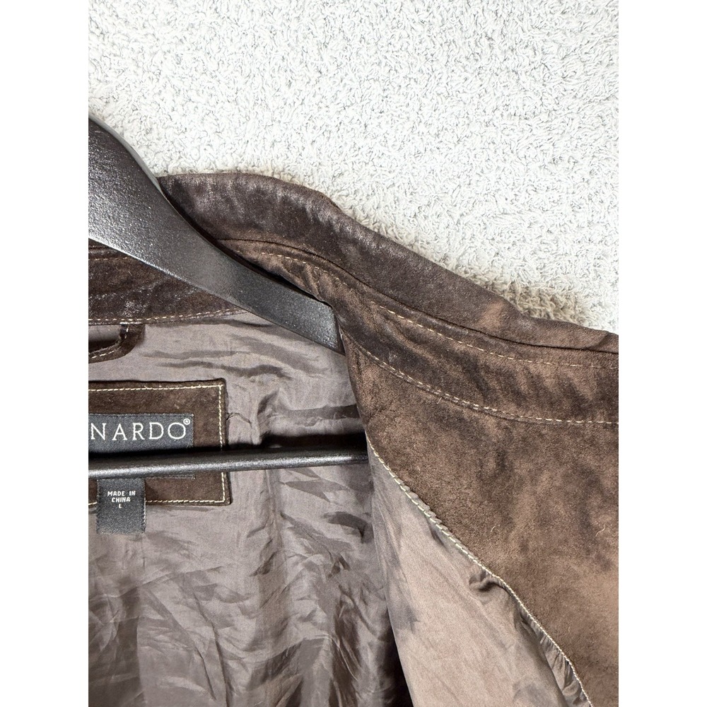 Bernardo Jacket Womens Size L Leather Suede Full Zip Brown Nordstrom - Picture 6 of 16